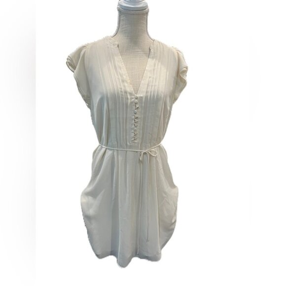 H&M Women’s 10 Stylish Cream Button-Front Dress - Picture 1 of 5